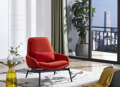 Luxury Chair Upholstery Cocktail Relax Lounge Club Chairs Furniture Design Armchair Red
